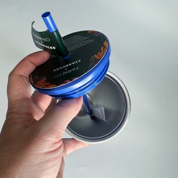 NWT Farm Rio x Starbucks Banana Mix Blue Multi Limited Edition Venti Tumbler Cup - Picture 6 of 9